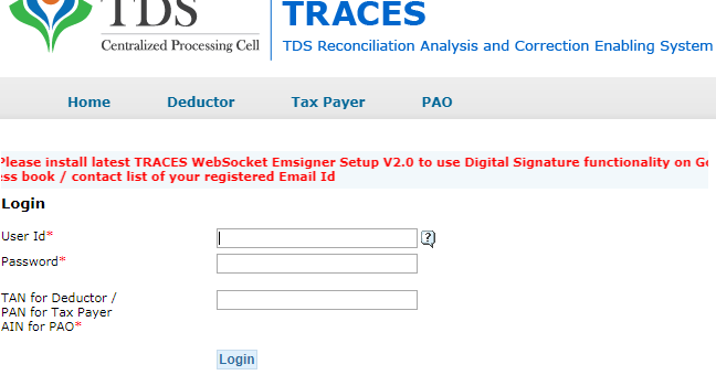 form 26as download online traces